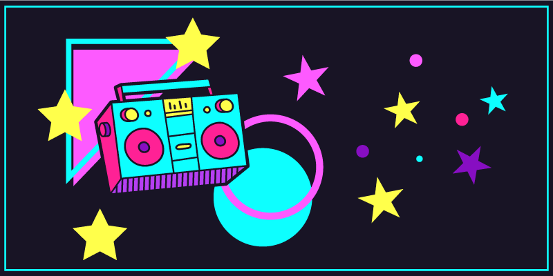 Colorful Boombox Graphic vintage rug - TenStickers