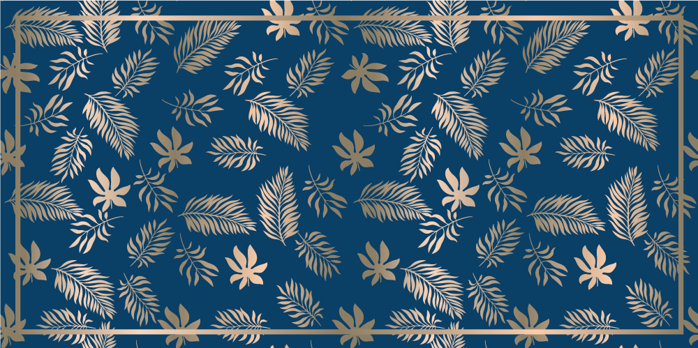 Tropical Leaf Pattern floral rug - TenStickers
