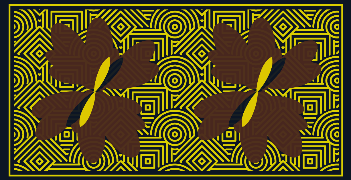 Geometric rug in floral contrast design - TenStickers