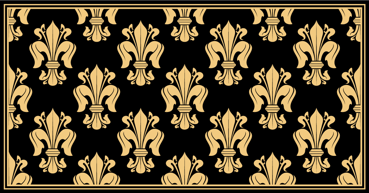 Elegant Fleur-de-Lis Pattern living room rug - TenStickers