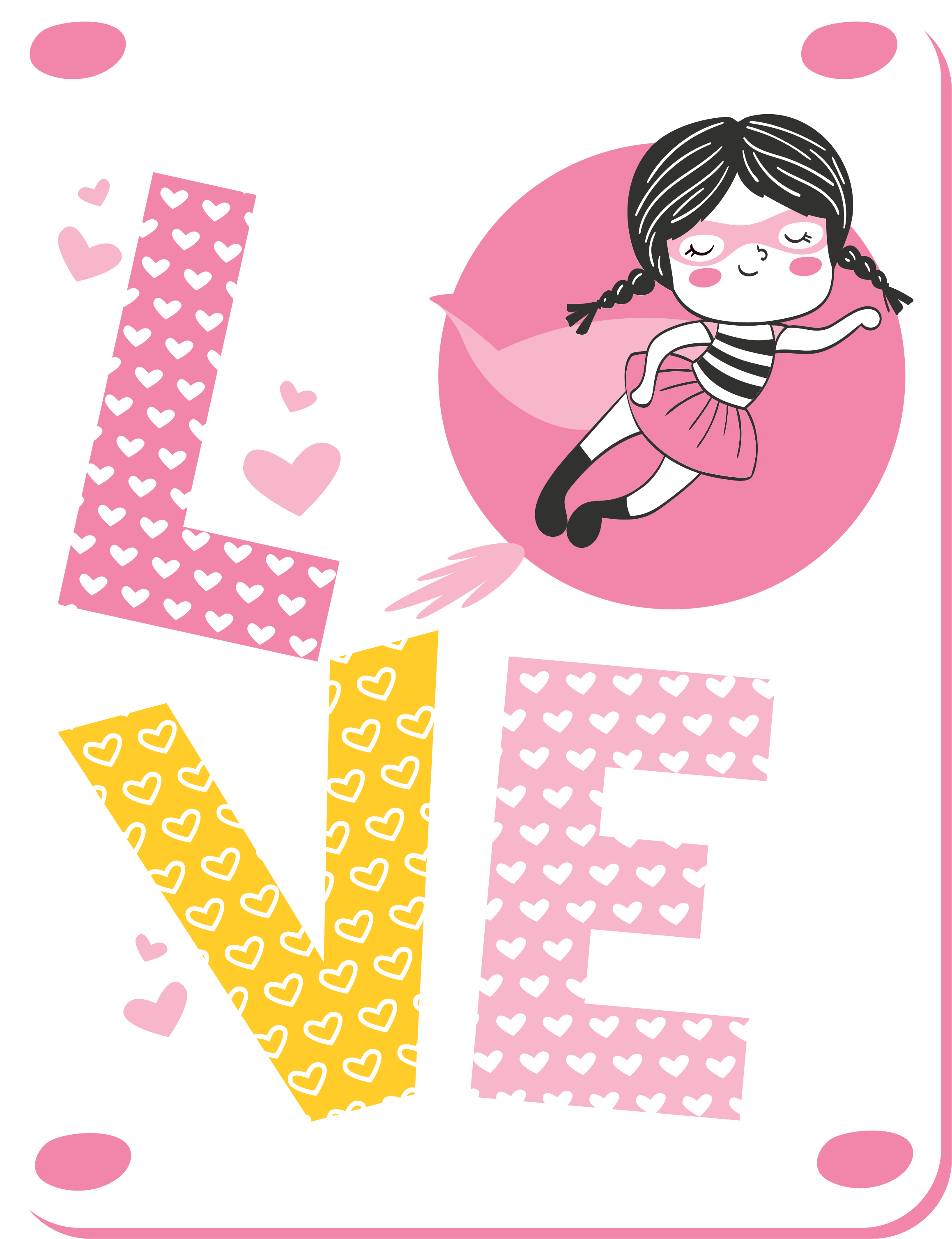 Ballerina Love Illustration nursery rug - TenStickers