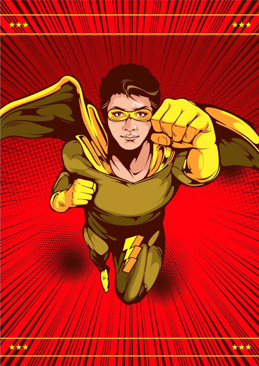 Superhero Action Pose kids rug - TenStickers