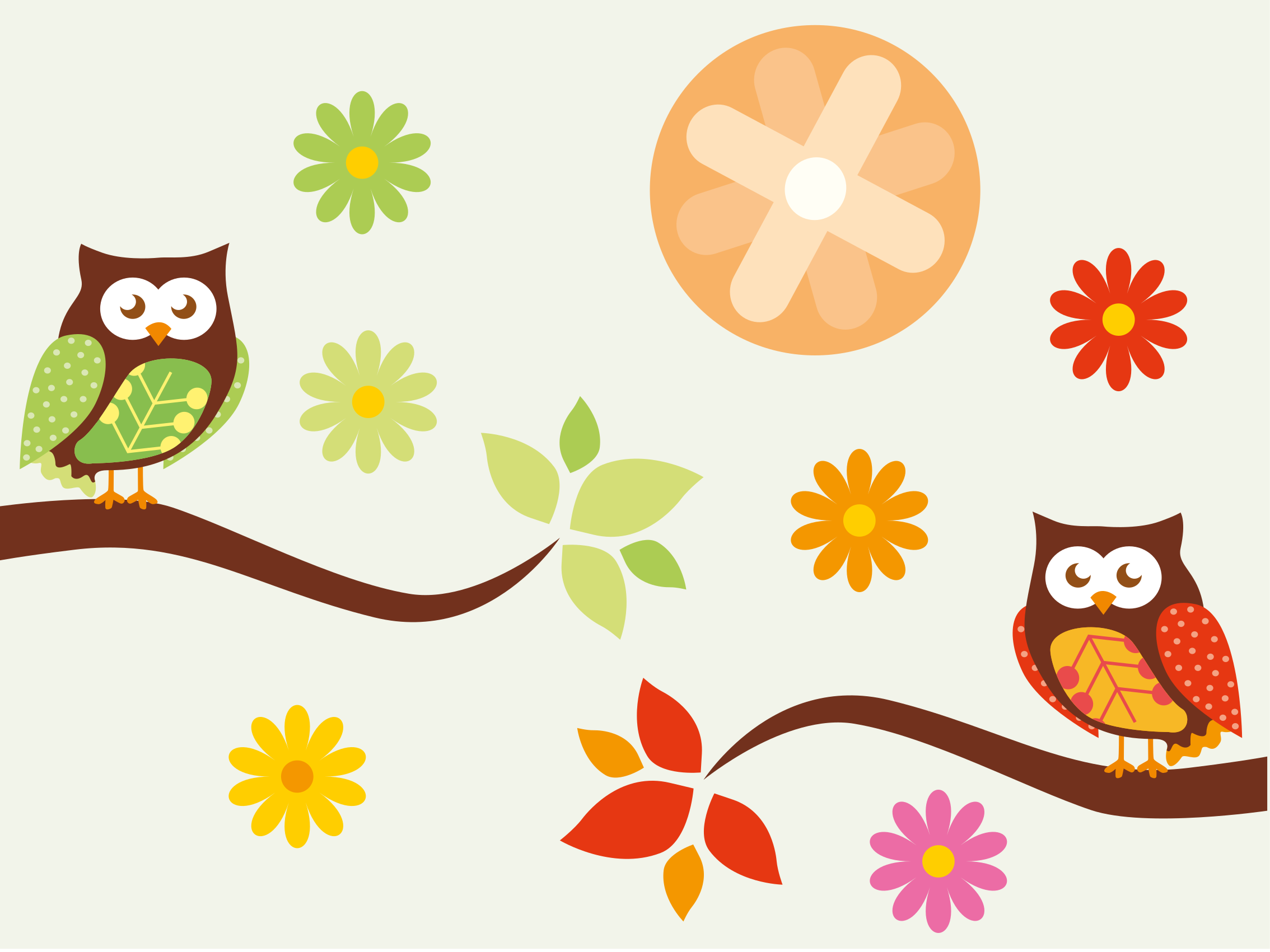 Colorful Nursery Owls kids rug - TenStickers