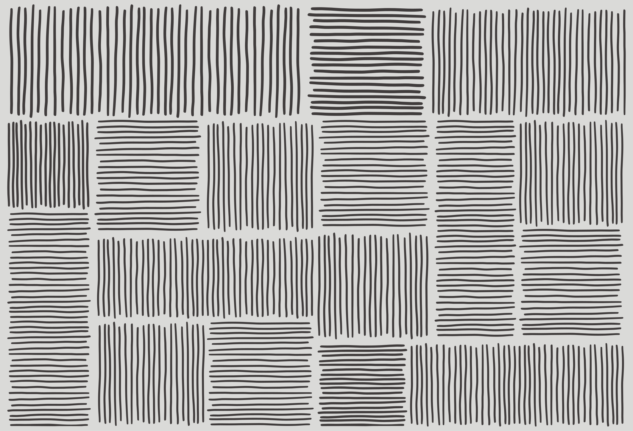 Lines black white Mid-Century style modern rug - TenStickers