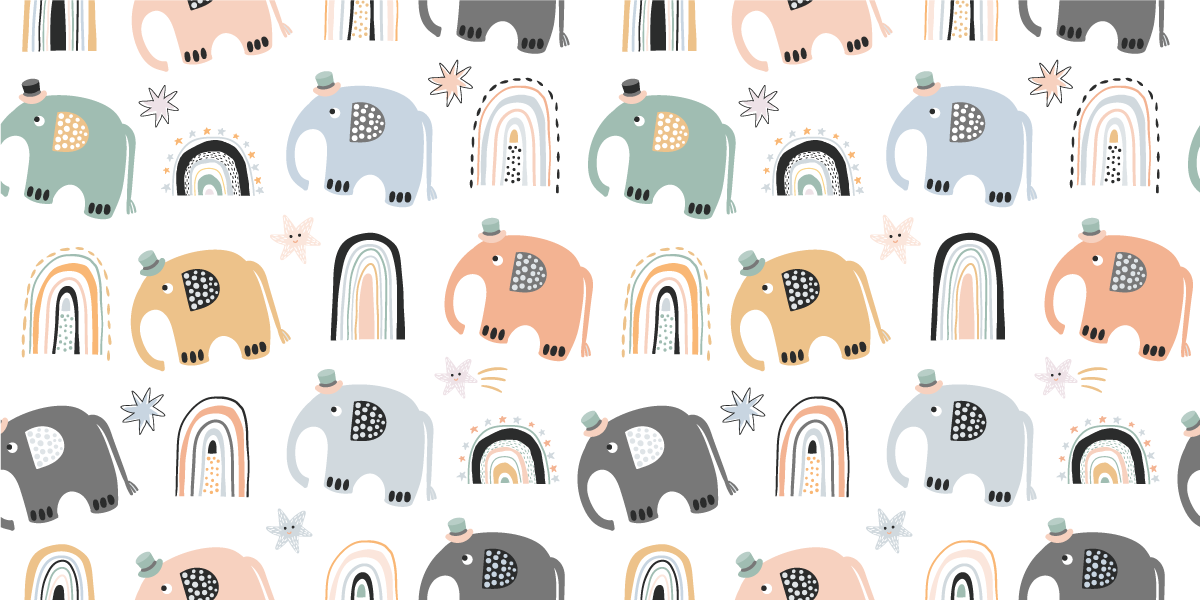 Charming Elephant Parade nursery rug - TenStickers