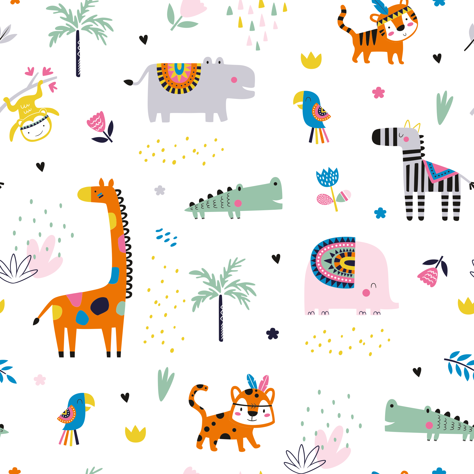 Cheerful Safari Theme nursery rug - TenStickers