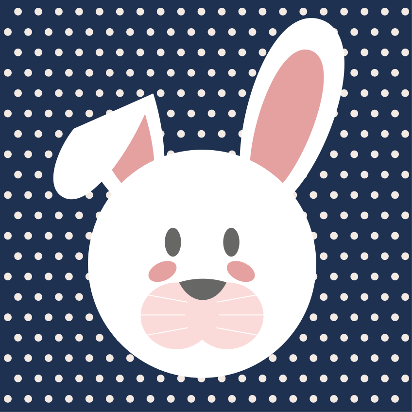 Whimsical Bunny Motif nursery rug - TenStickers