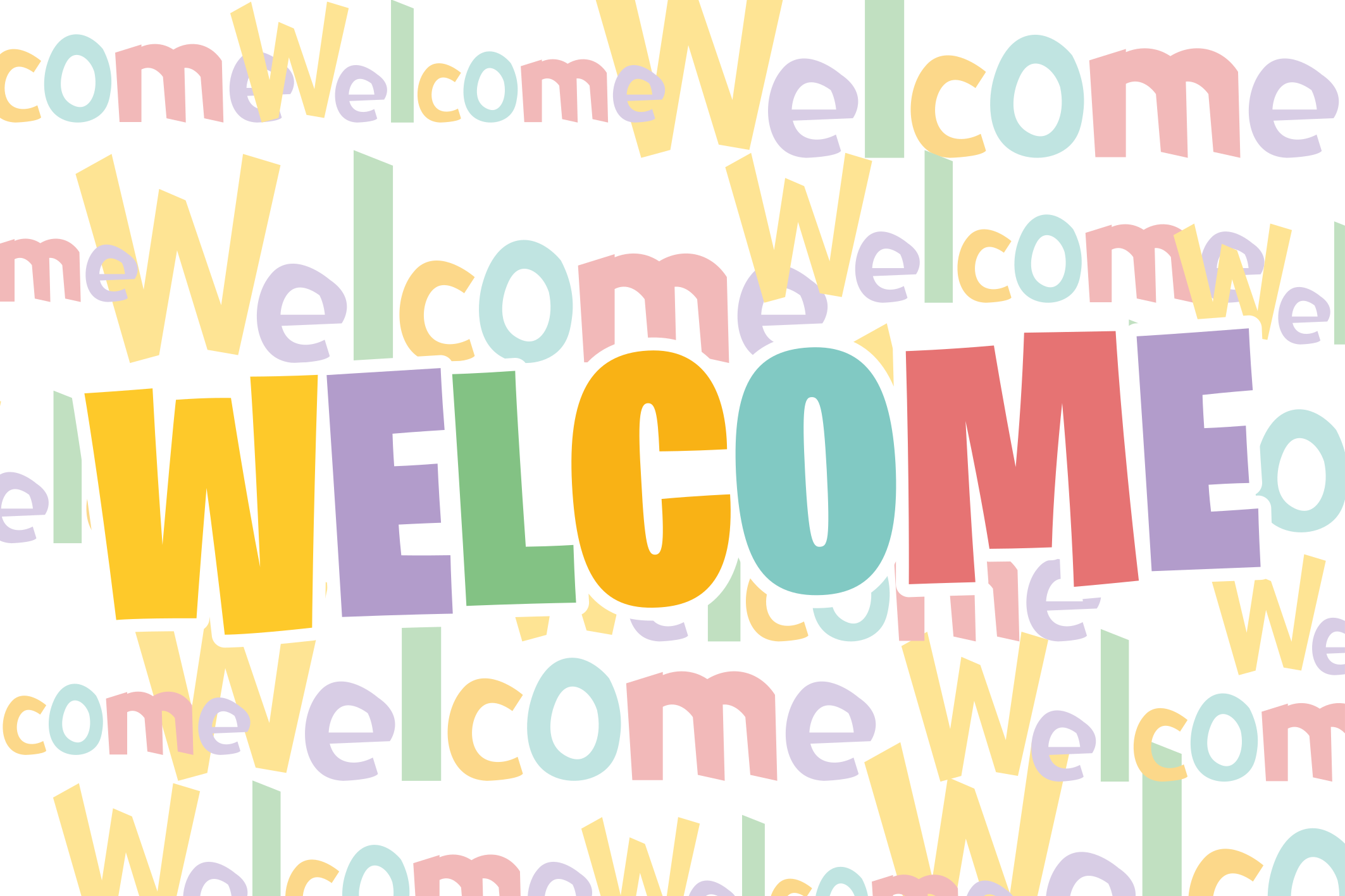 Colorful Welcome Typography quote rug - TenStickers