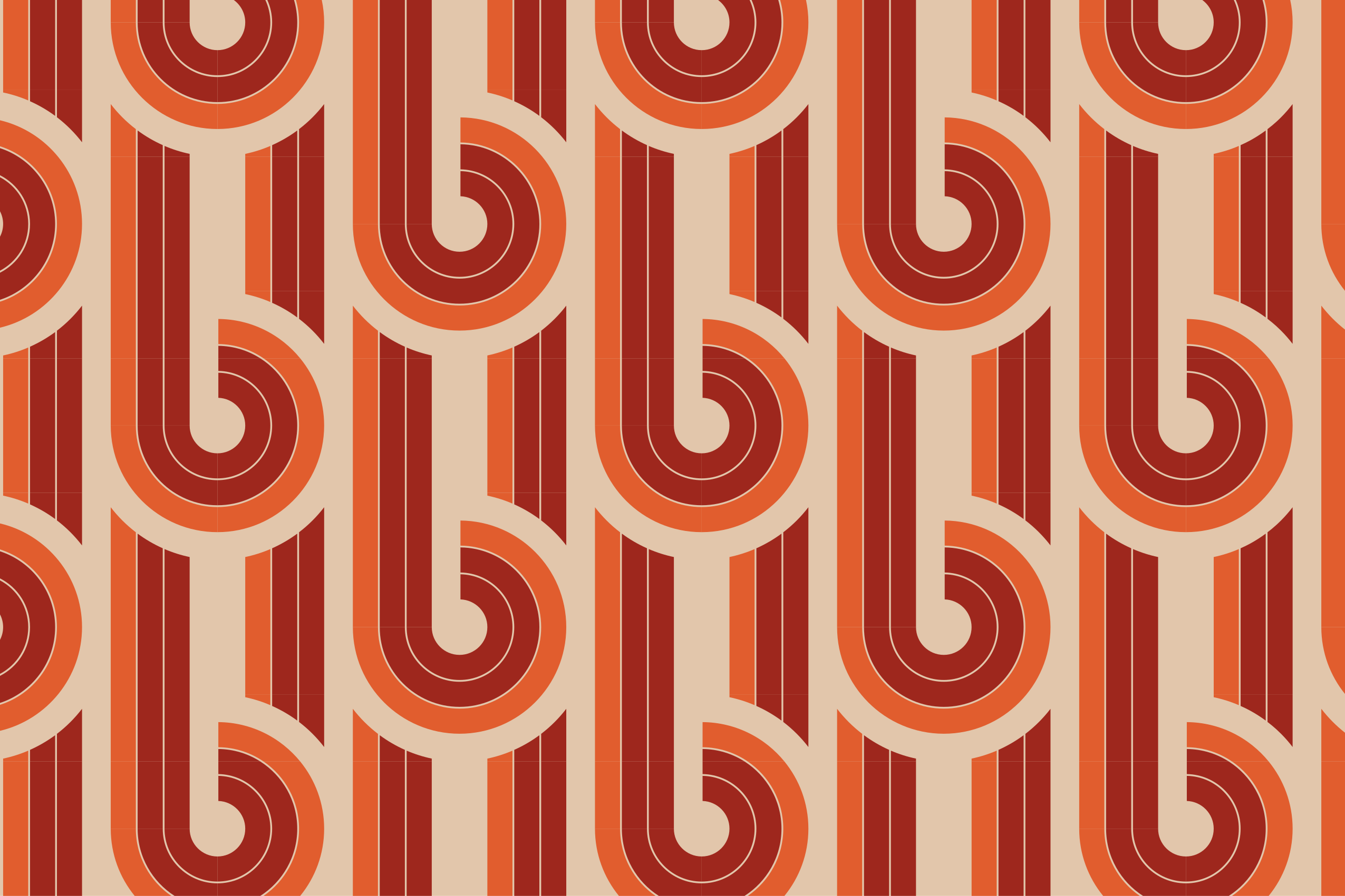 bicoloured patterns on beige vintage rug - TenStickers