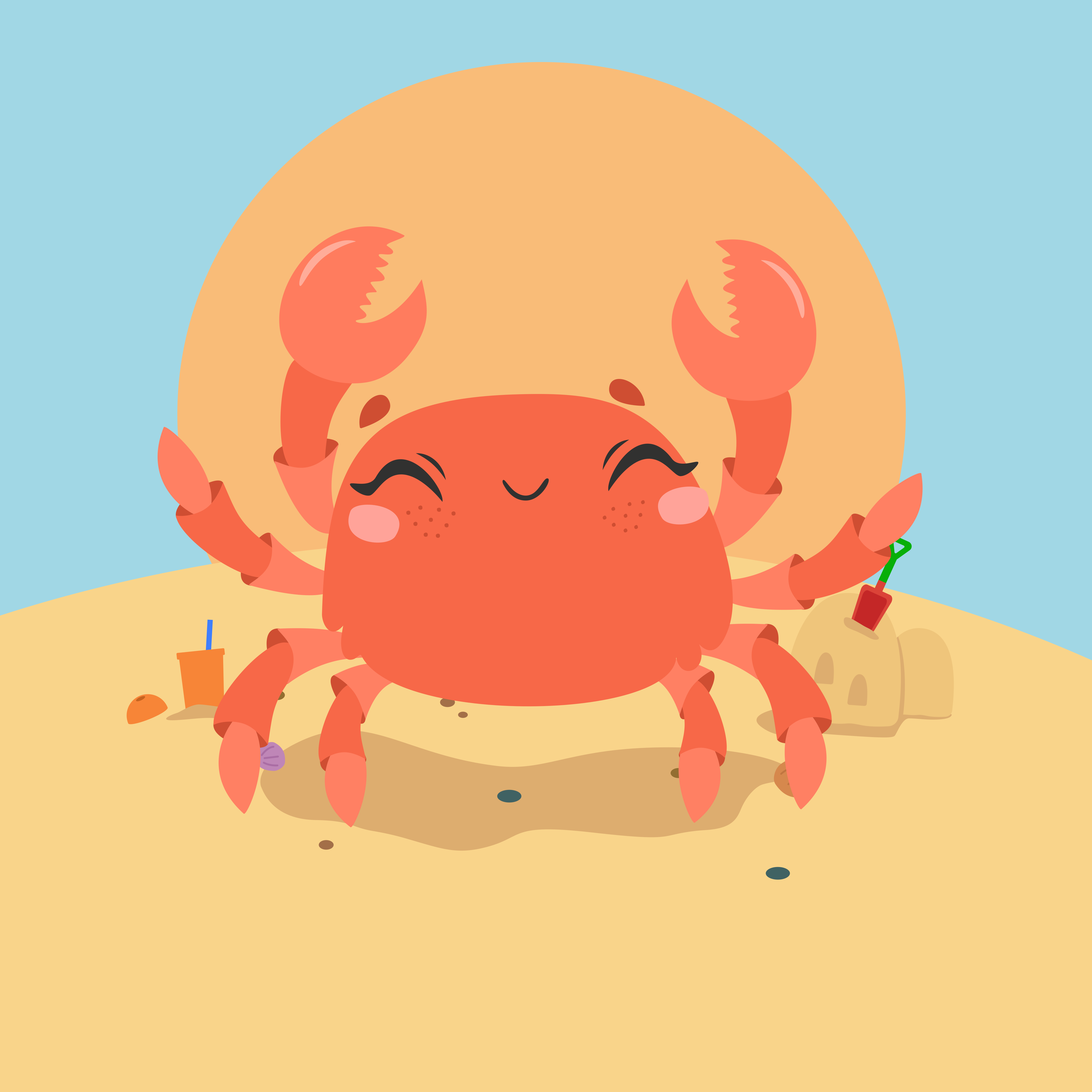 Cheerful Cartoon Crab kids carpet - TenStickers