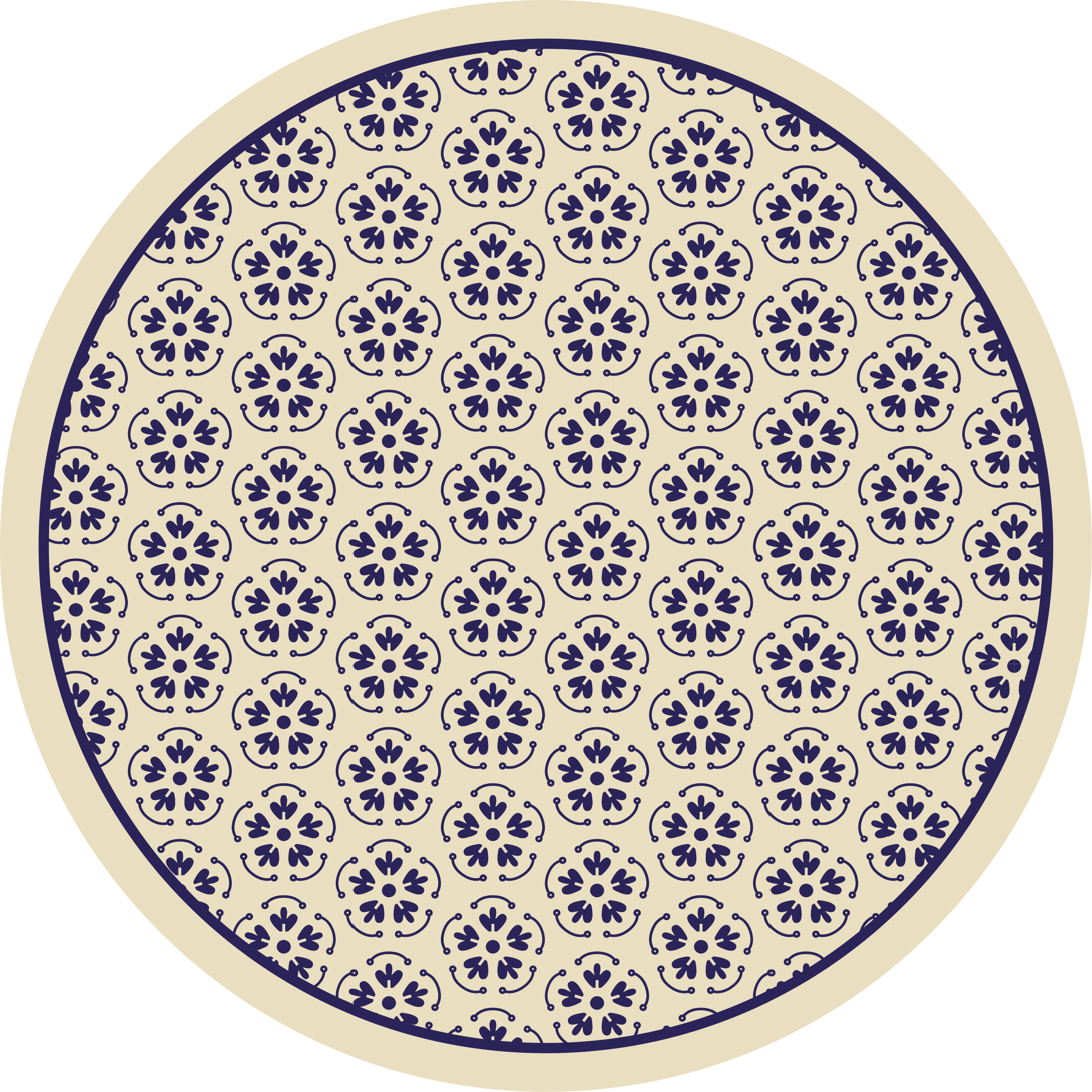 Circular Mosaic Pattern floral rug - TenStickers