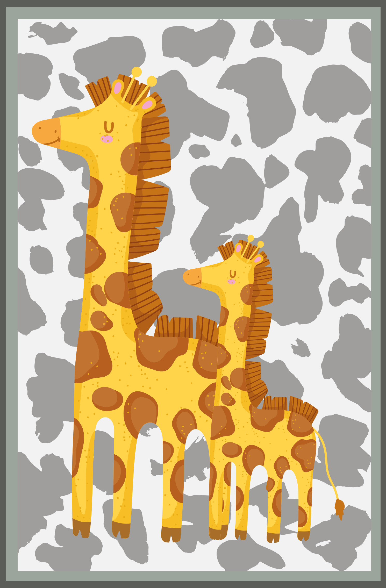 Giraffe Family Motif kids carpet - TenStickers