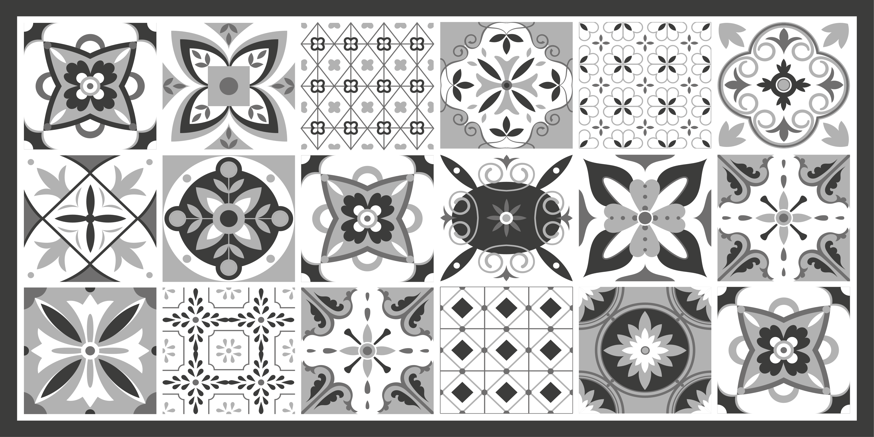 Tile carpet patterned tile ensemble - TenStickers