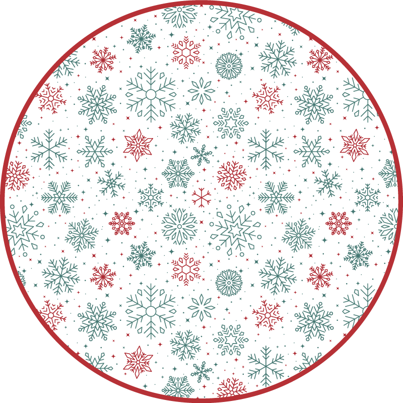 Snowflake Roundel christmas rug - TenStickers