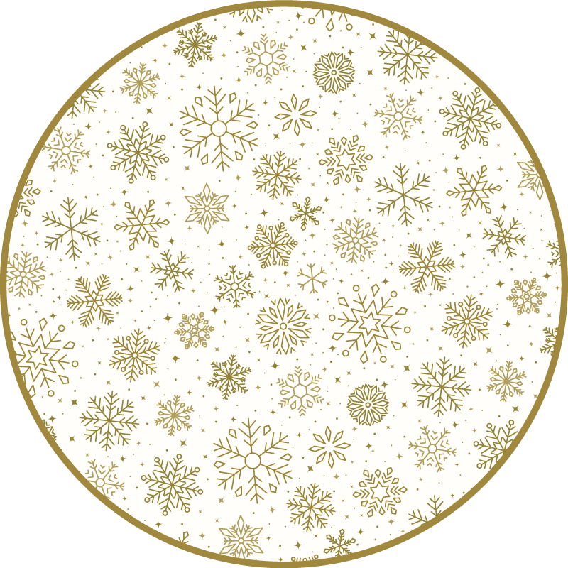 Golden snowflakes Christmas vinyl rug - TenStickers