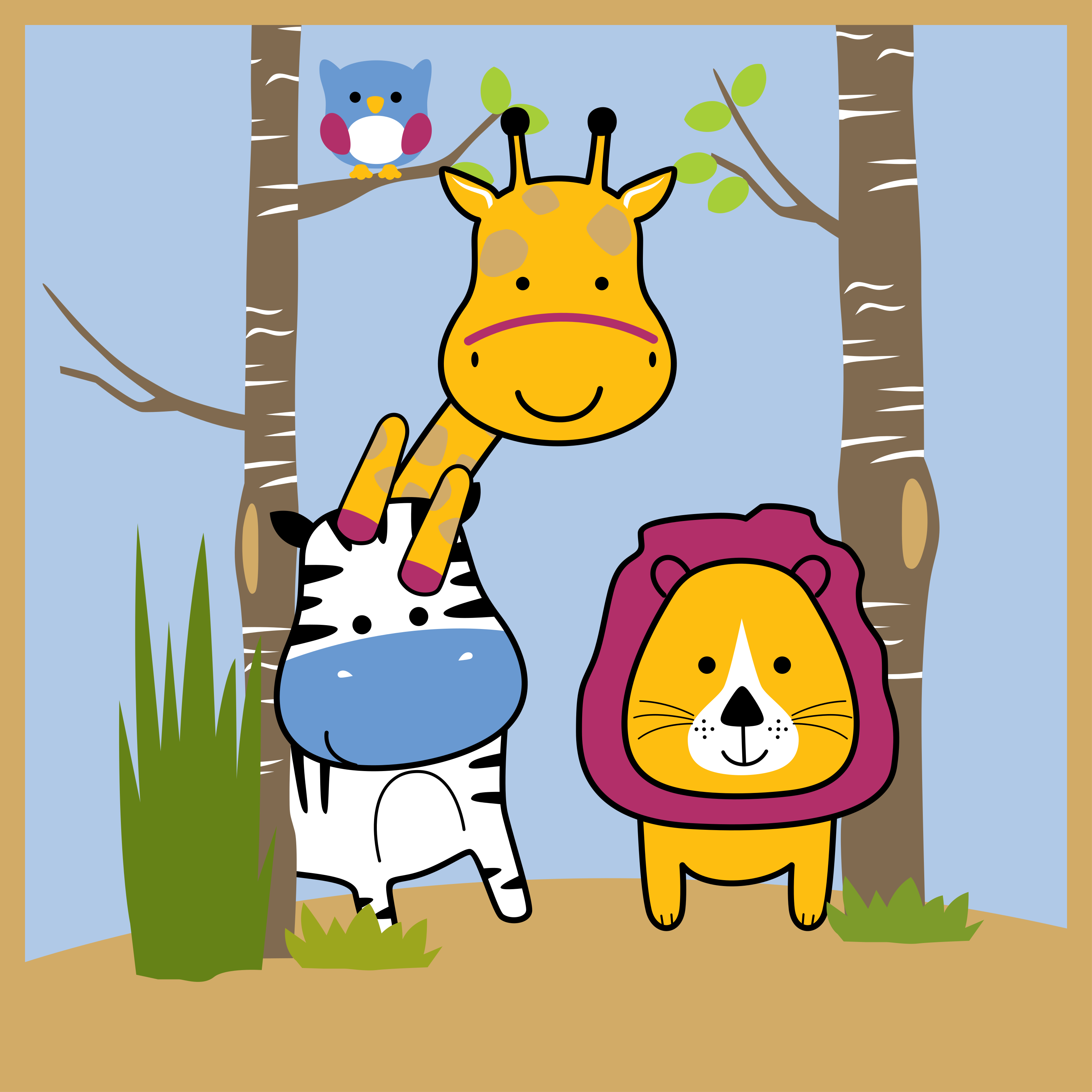 Animal Characters kids carpet - TenStickers