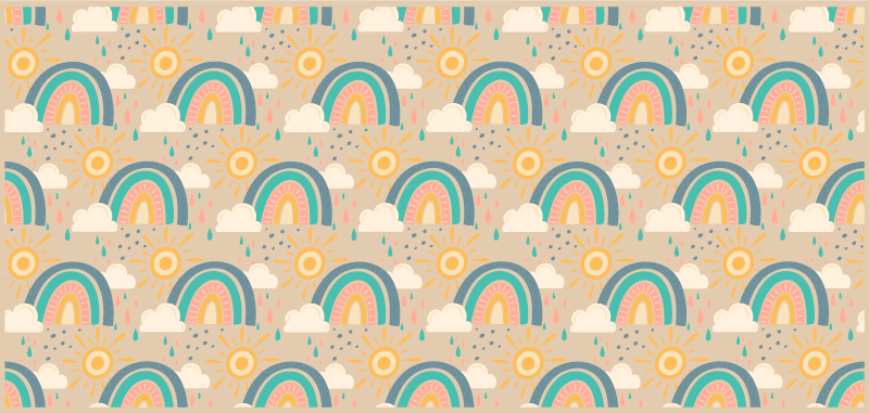 Cheerful Rainbow Pattern kids carpet - TenStickers