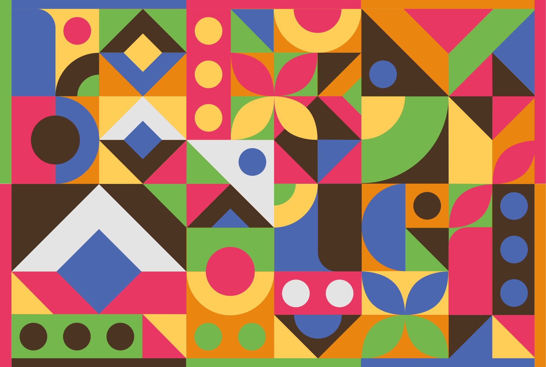 Geometric rug in a splash of geometric shapes - TenStickers