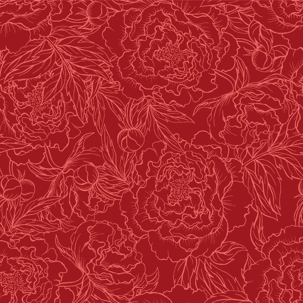 Floral Red Pattern flower rug - TenStickers