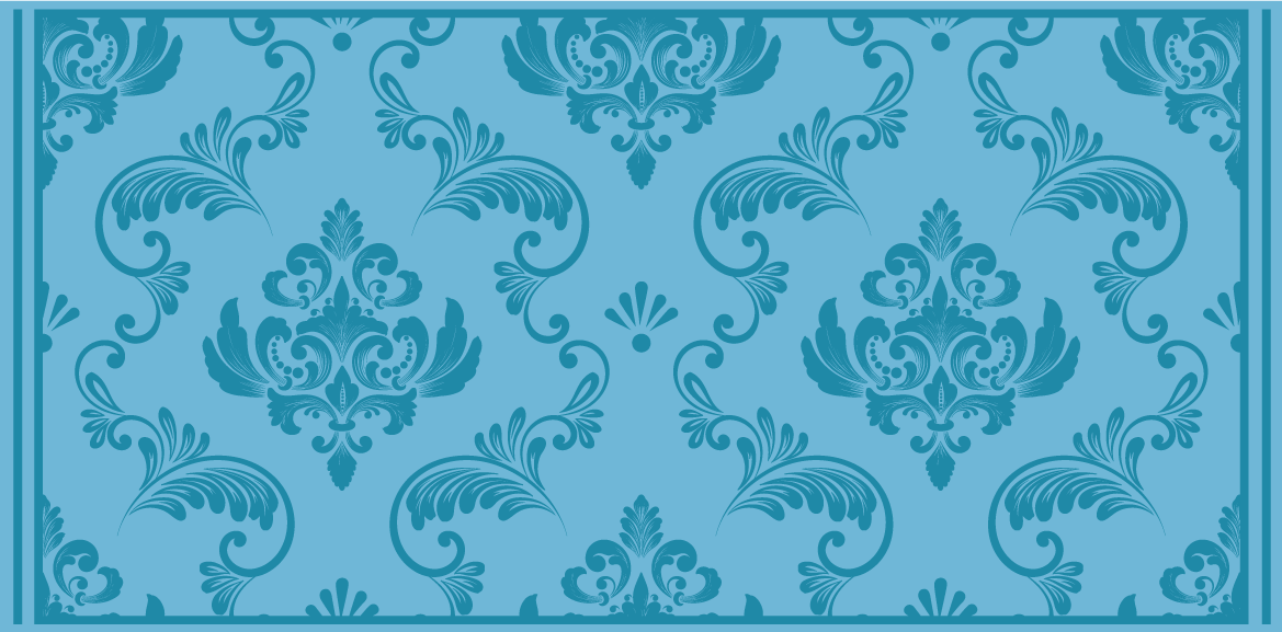 Blue rug with baroque design - TenStickers