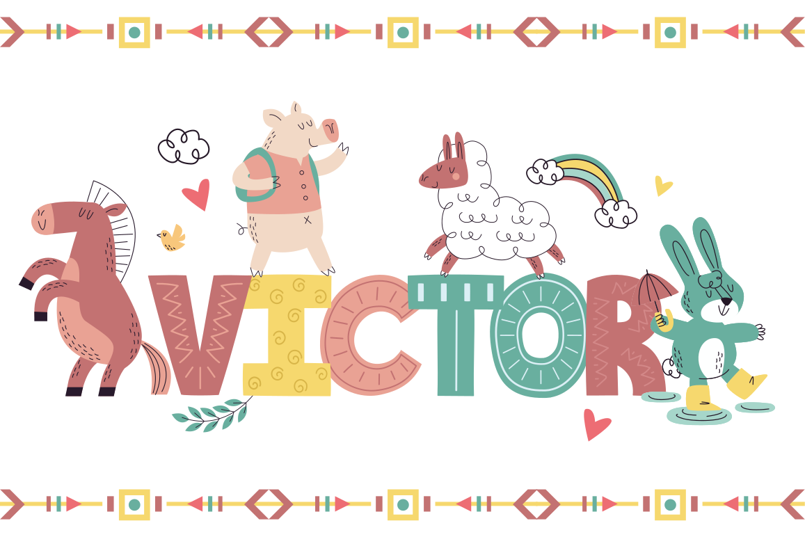 Playful Alphabet Animals custom floor mat - TenStickers