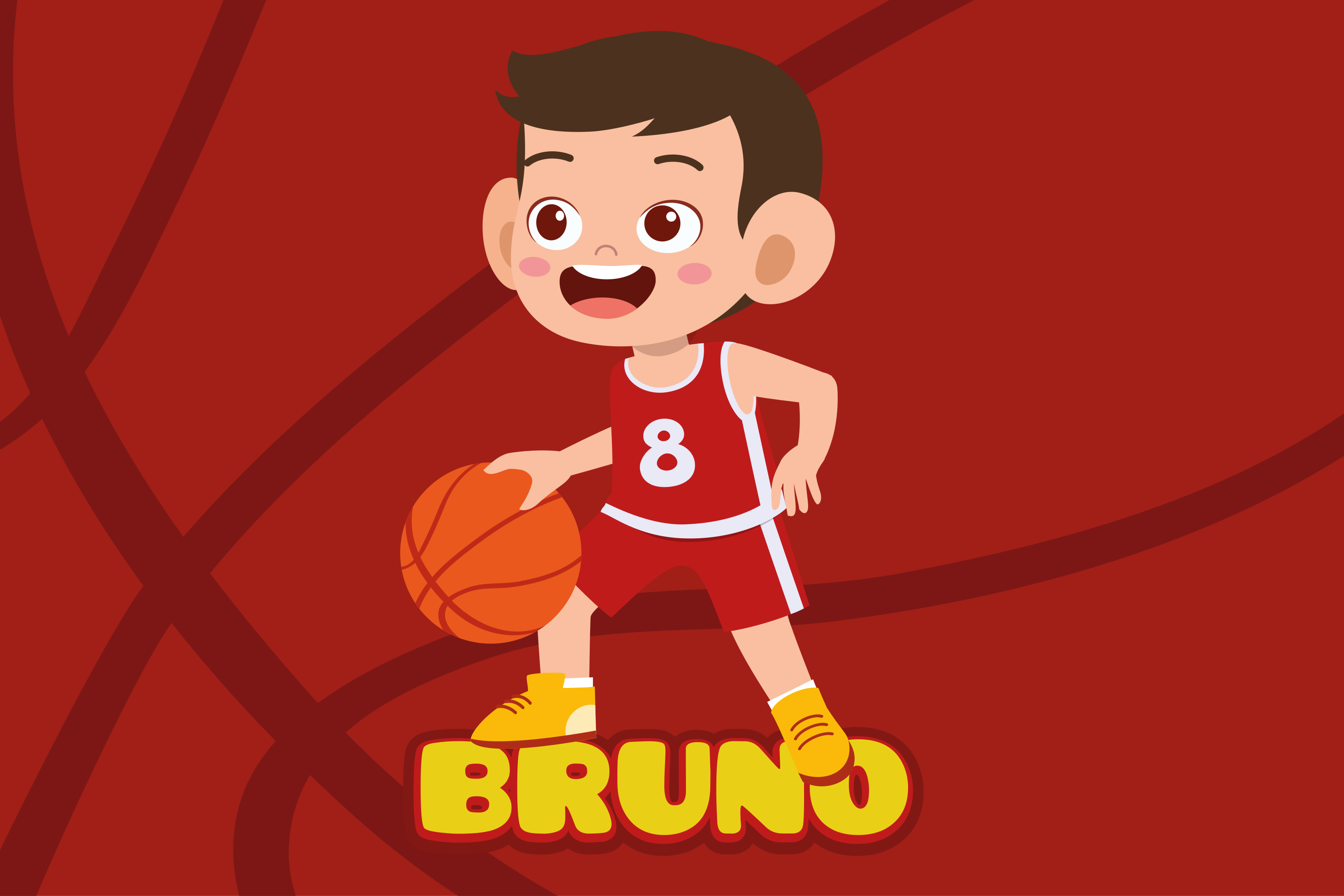 Basketball Character custom floor mat - TenStickers