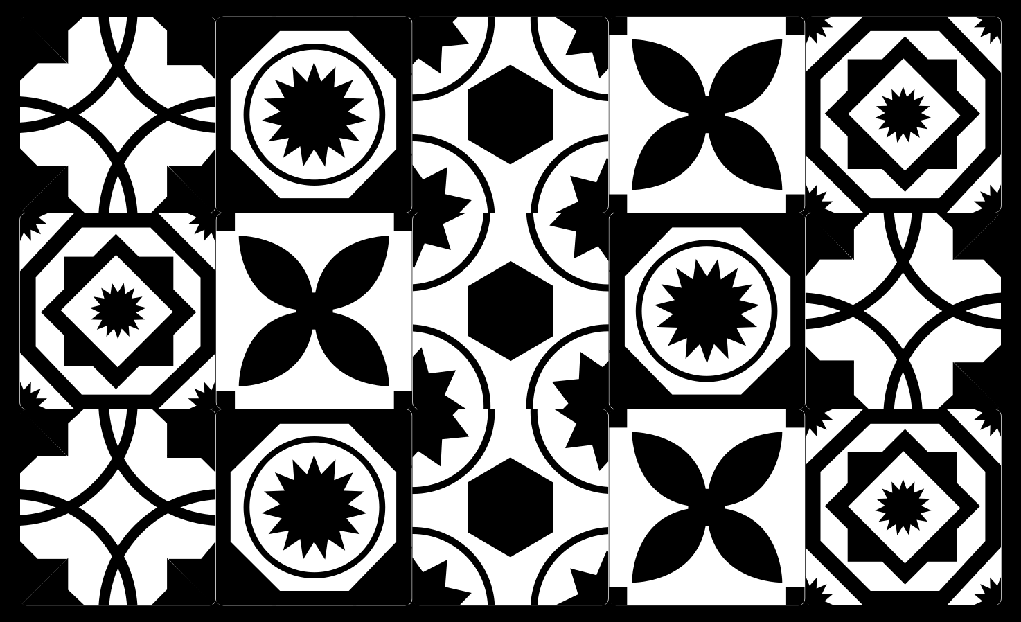 Contrasting Patterns tile carpet - TenStickers