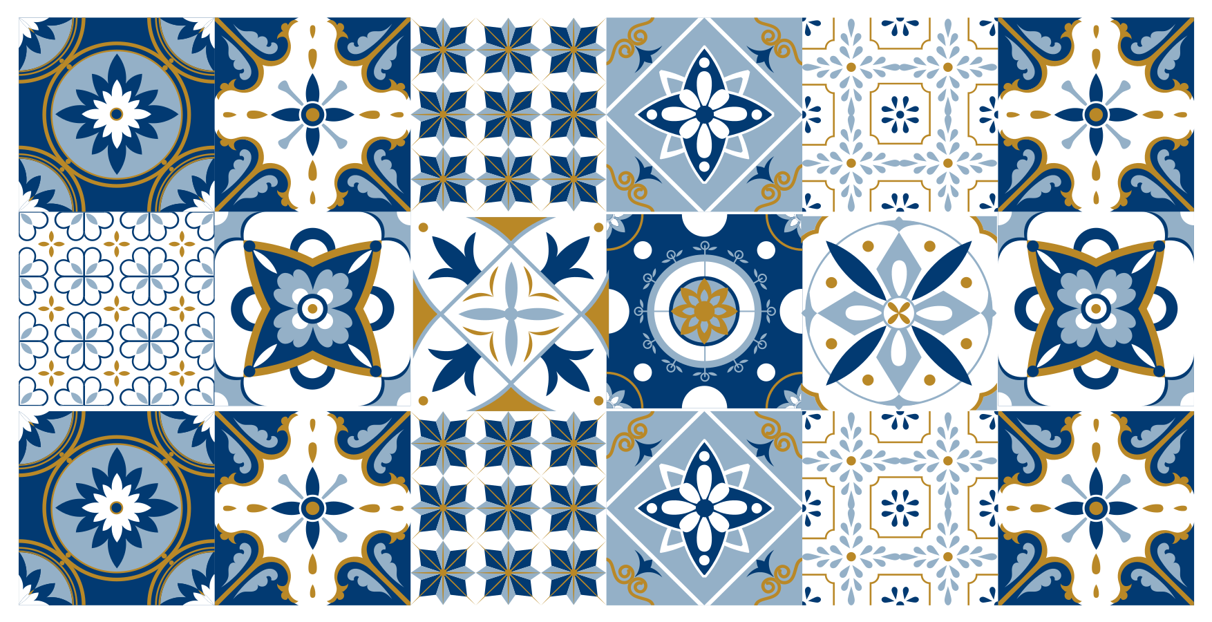 Azulejo Pattern tile carpet - TenStickers