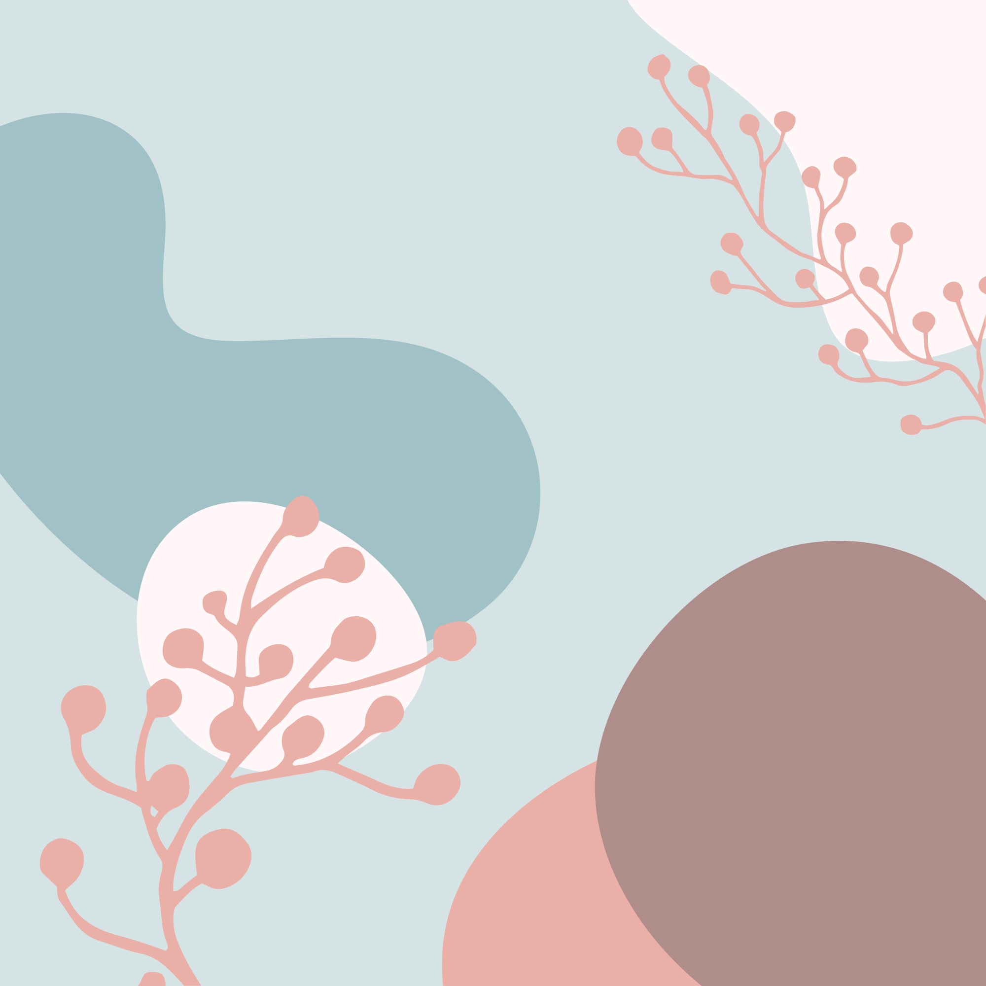 Abstract Botanical Shapes floral rug - TenStickers