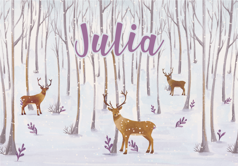 Winter Forestscape custom floor mat - TenStickers