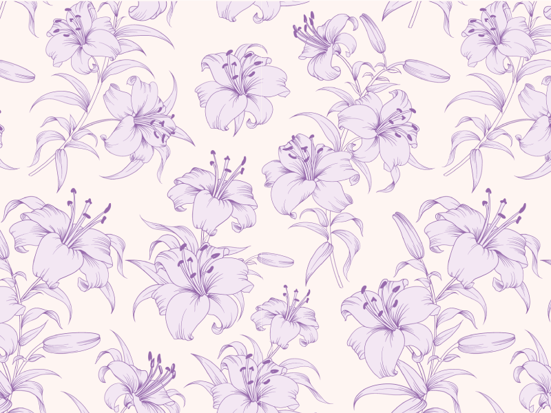 Lilac Floral Pattern flower rug - TenStickers