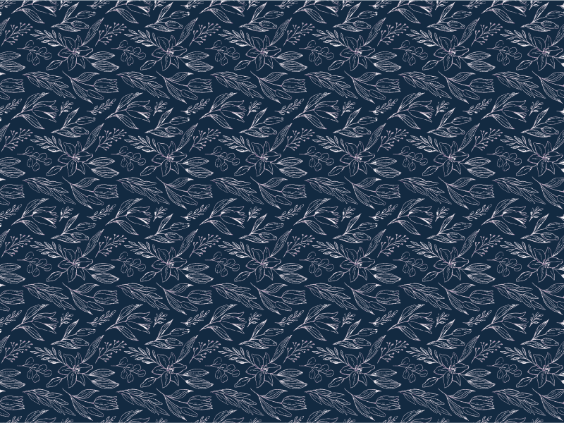 Floral Navy Elegance flower rug - TenStickers