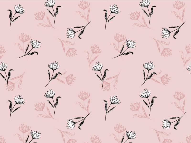 Floral Pink Background flower rug - TenStickers