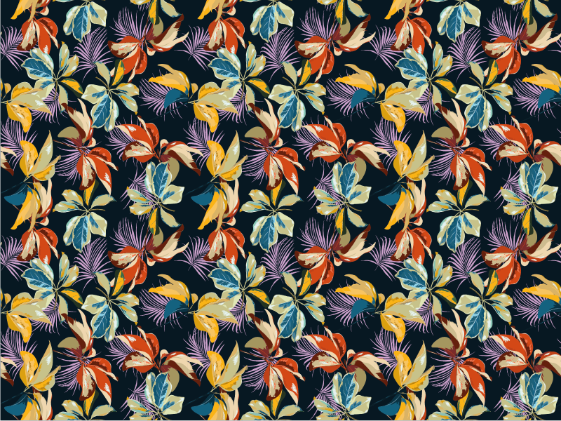 Tropical Botanical floral rug - TenStickers