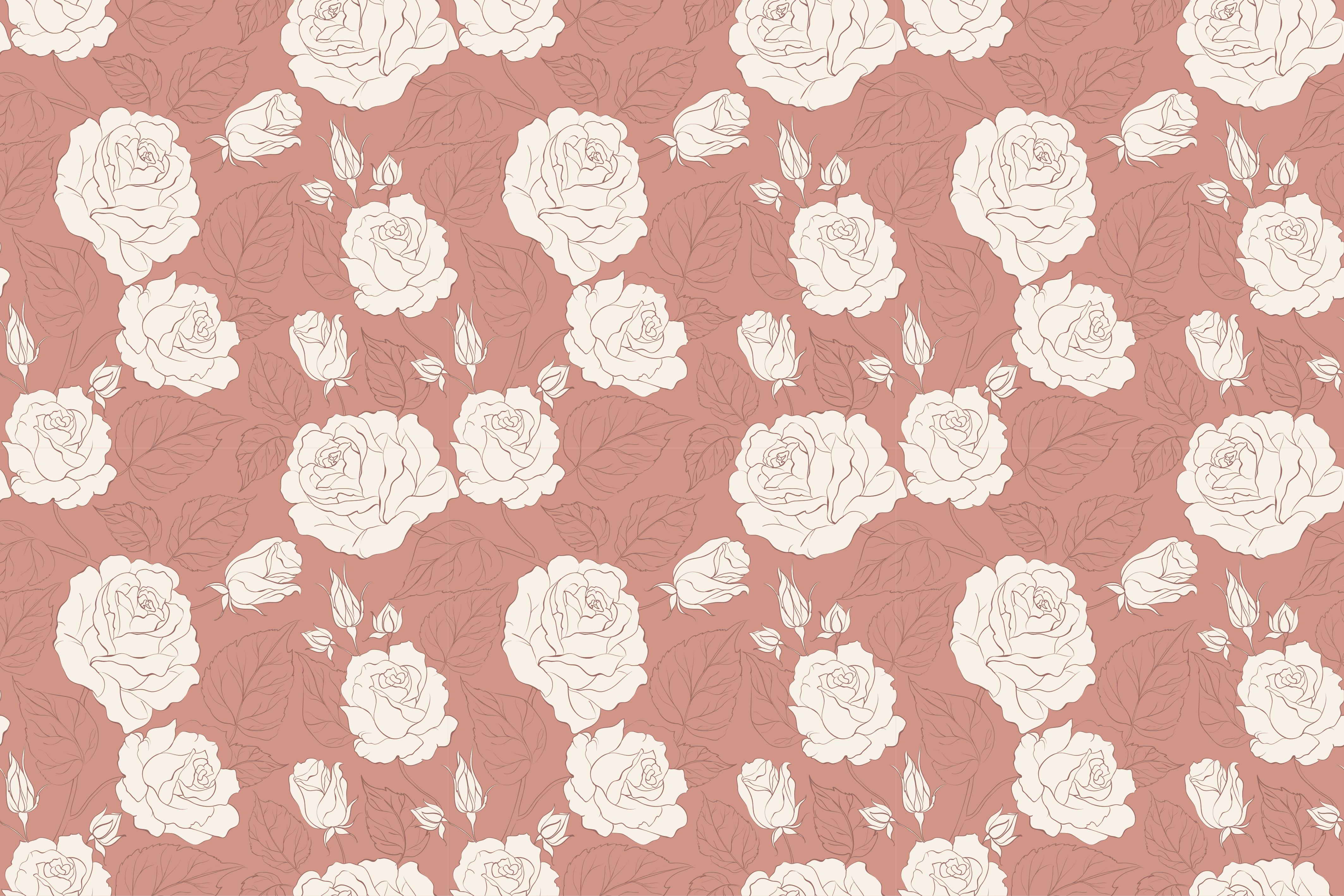 Rose Pattern Overlay floral rug - TenStickers