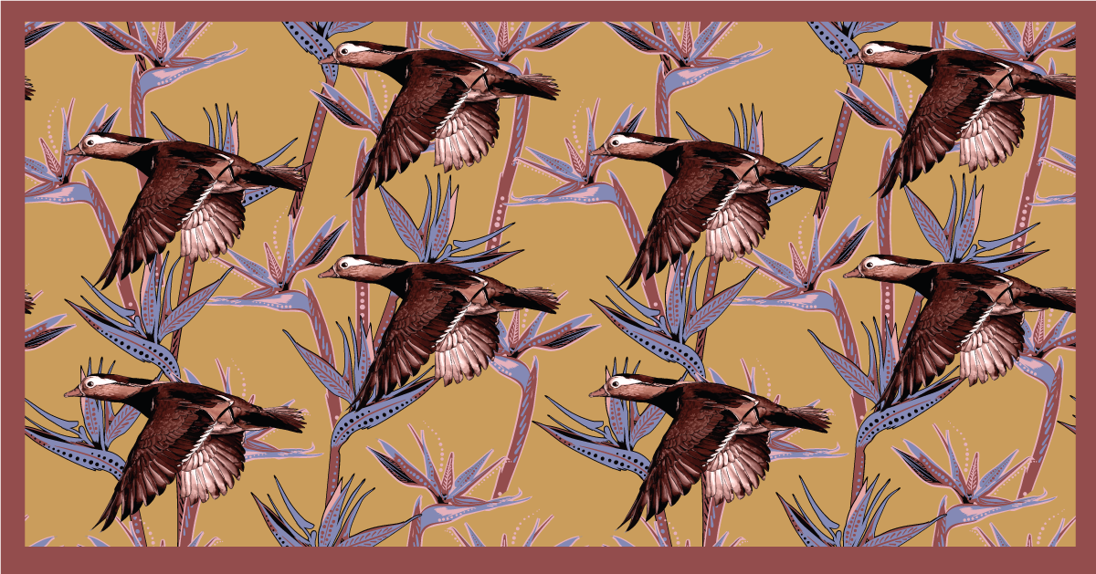 Flying Ducks Pattern animal mat - TenStickers