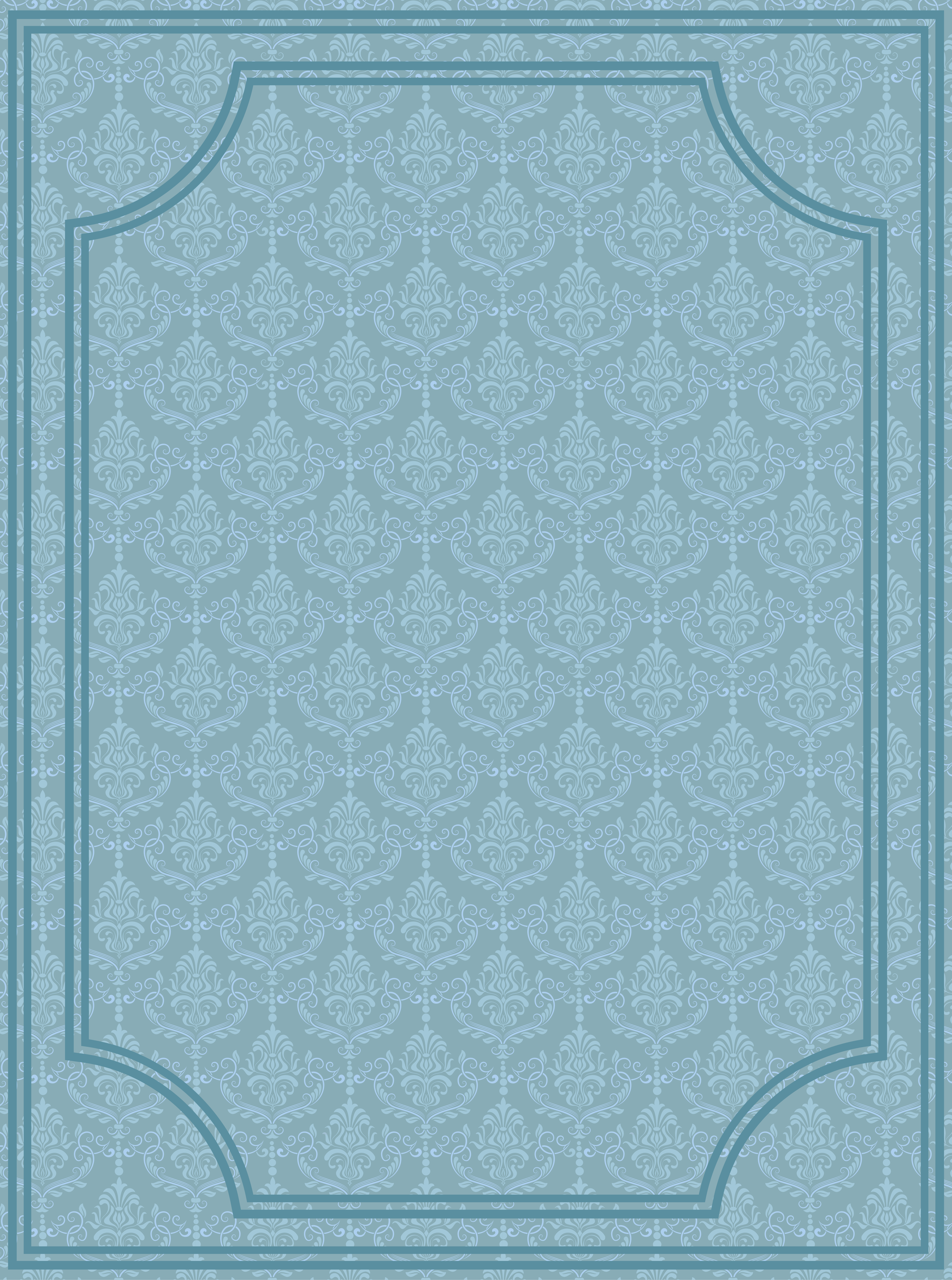 Soft blue baroque dining room rug - TenStickers
