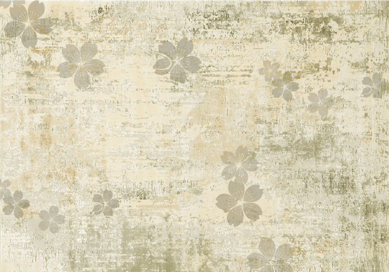 Subtle floral elegance living room rug - TenStickers