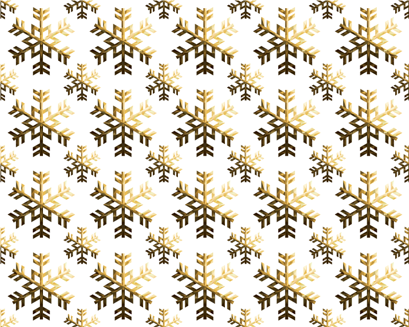Golden snowflakes pattern Christmas rug - TenStickers