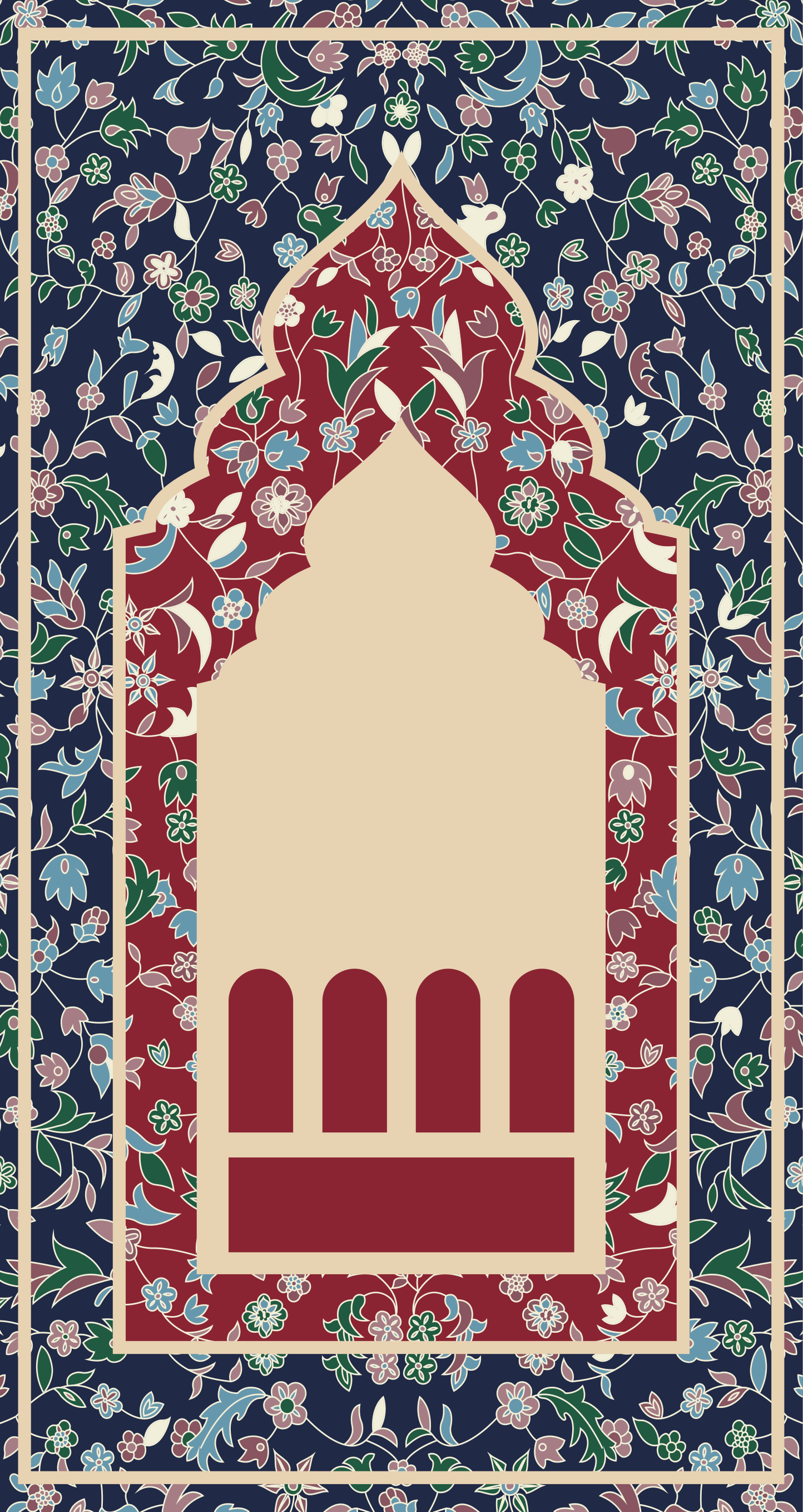 Flower pattern persian style floor rug - TenStickers