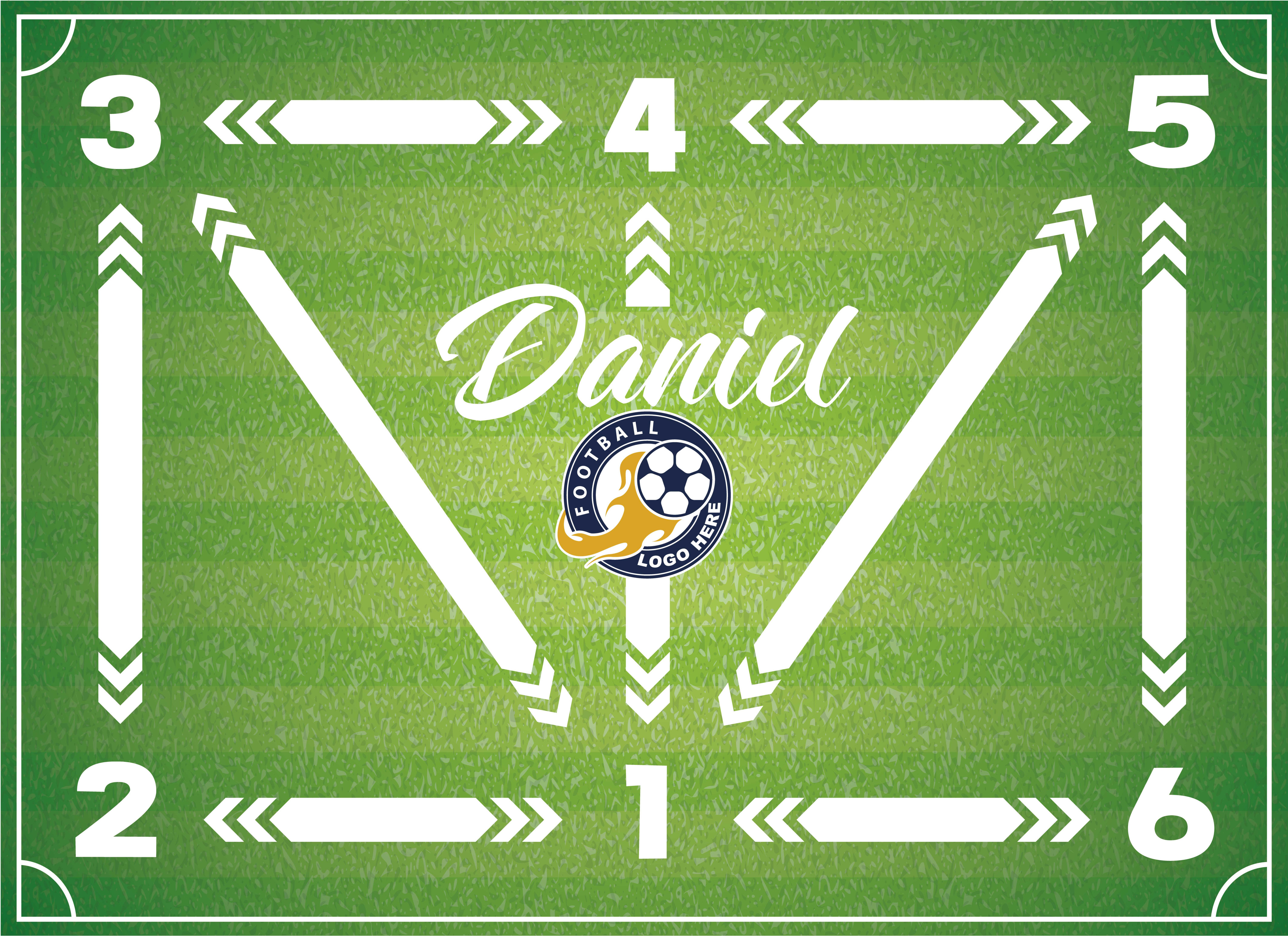 Football training rectangular rug - TenStickers