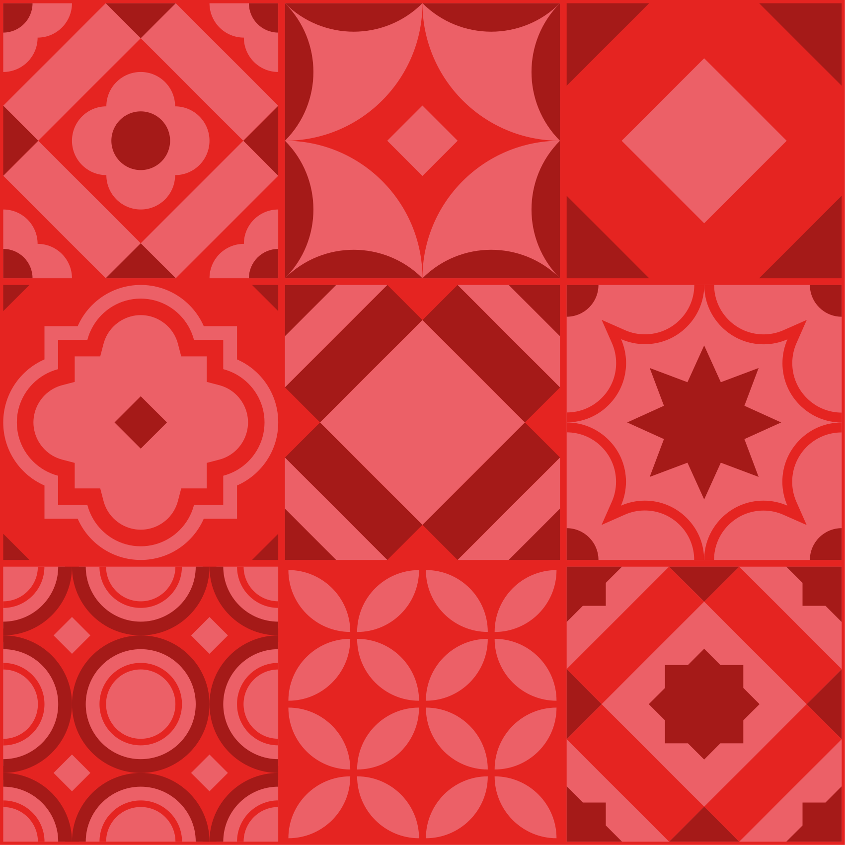 Red tiles  kitchen floor mat - TenStickers