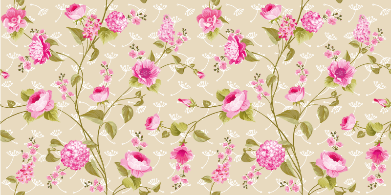 Floral Patterned Surface flower rug - TenStickers