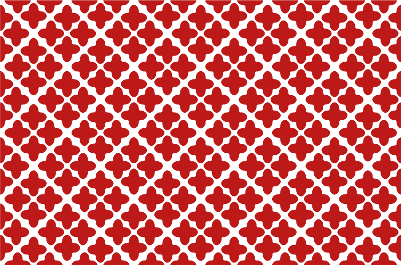 White geometric pattern red rug - TenStickers