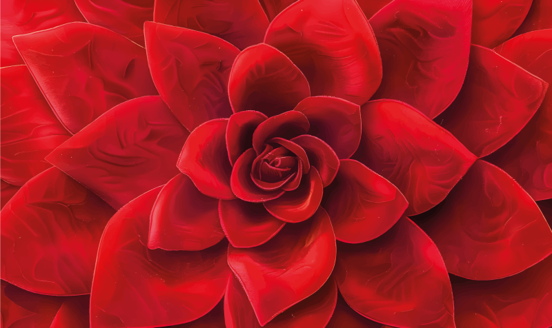 Flower petal design red rug - TenStickers