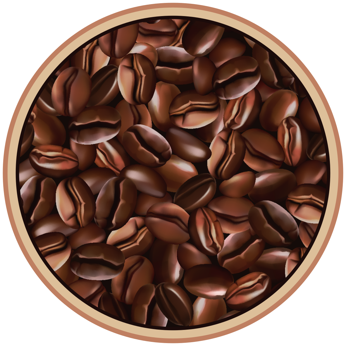 Coffee Beans Circle texture rug - TenStickers