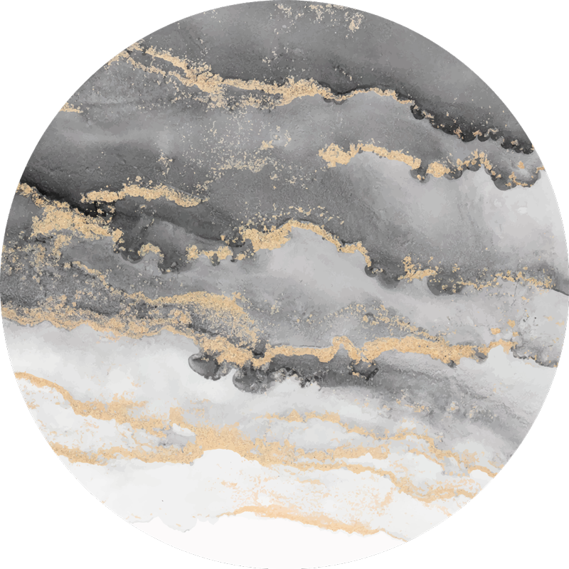 Grey with golden details marble rug - TenStickers