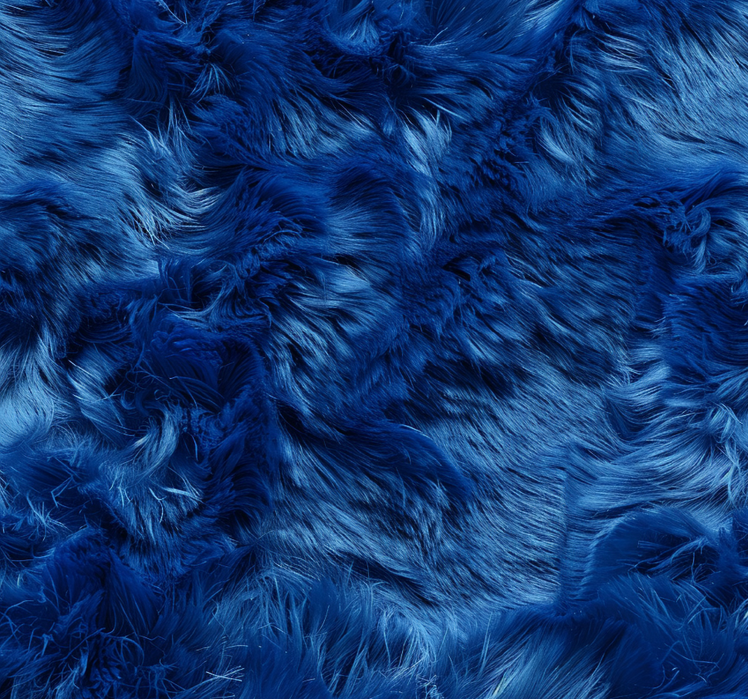 Blue fur effect vinyl rug - TenStickers