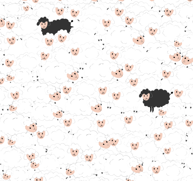 Sheep Delight Motif nursery wallpaper - TenStickers