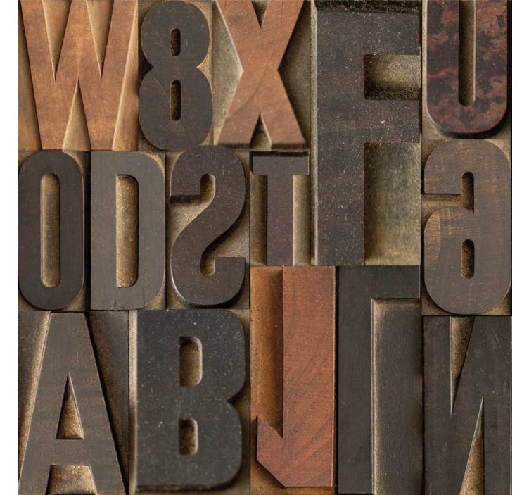 Brown 3D effect alphabet wallpaper - TenStickers